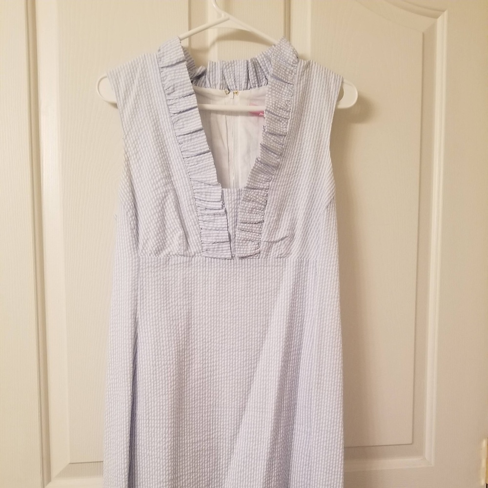 Lilly Pulitzer Seersucker Dress Shorley Blue